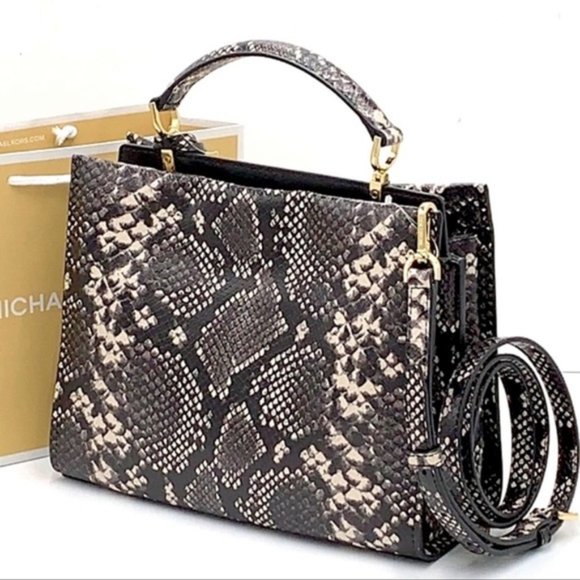 Michael Kors Penelope Medium Top Handle Satchel Black - Picture 3 of 15